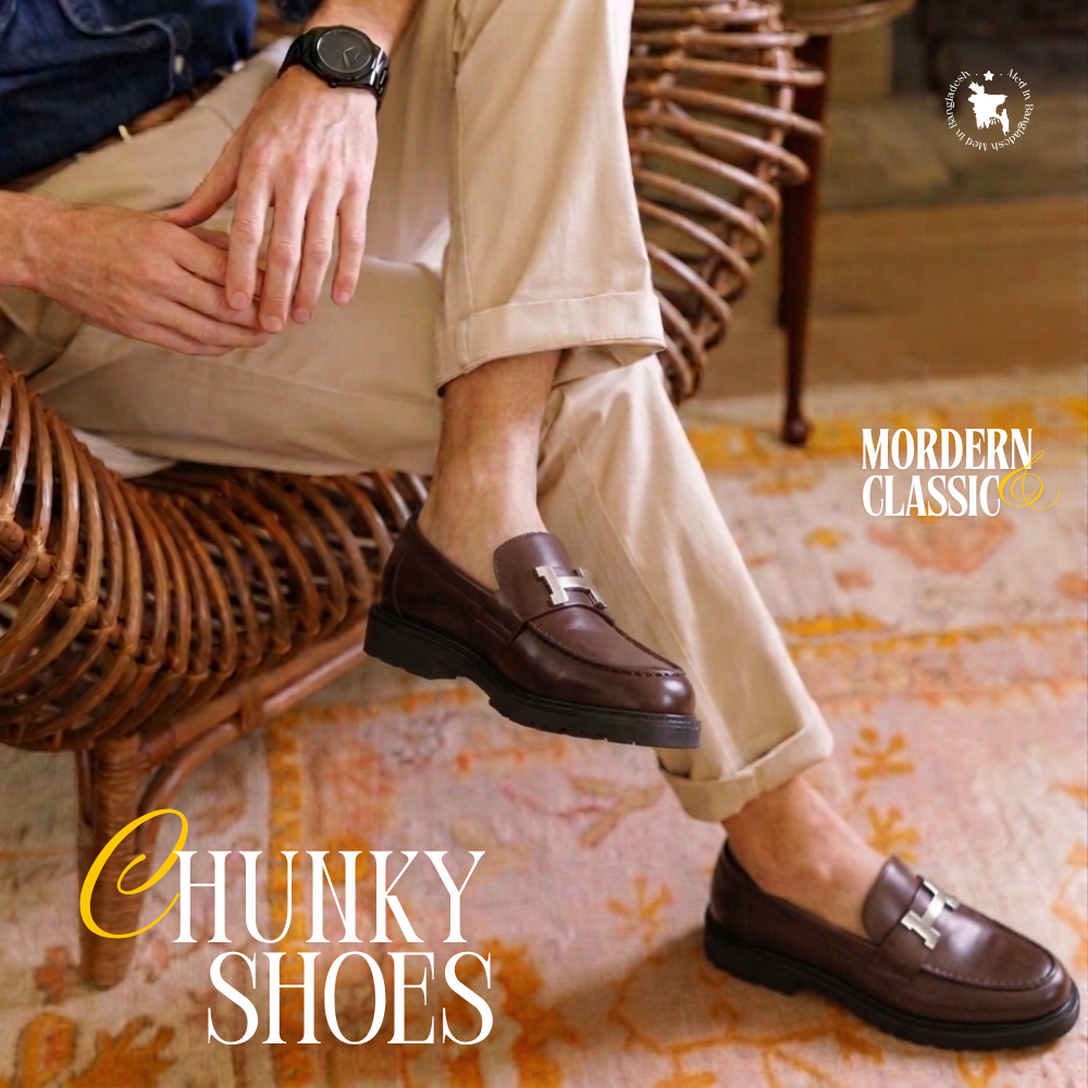 100% Original Leather Premium Quality CHUNKY SHOE CHOCOLET