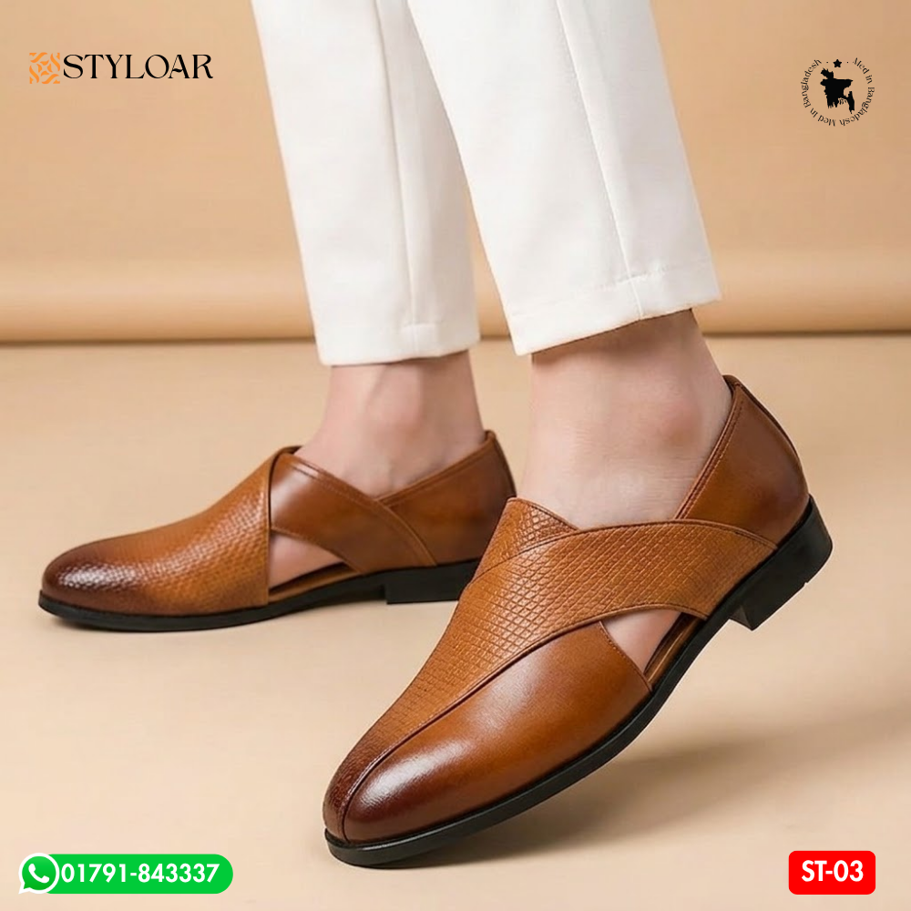 100% Original Leather Premium Quality Men’s Kabli Shoe ST-03